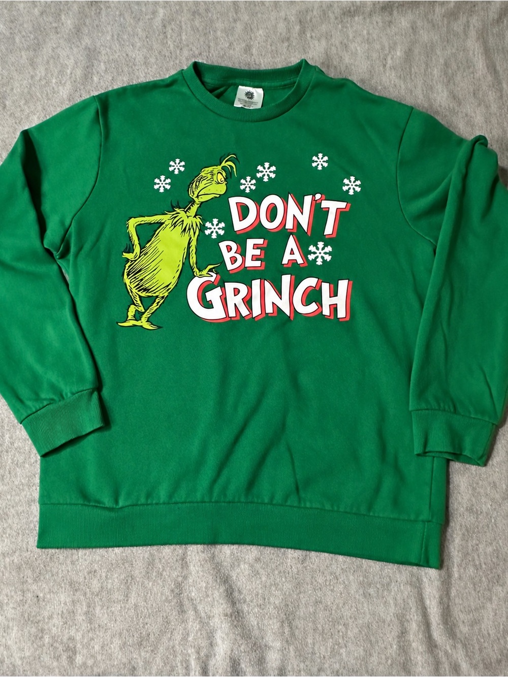 Adult Green 'Don't Be A Grinch' Graphic Sweatshirt